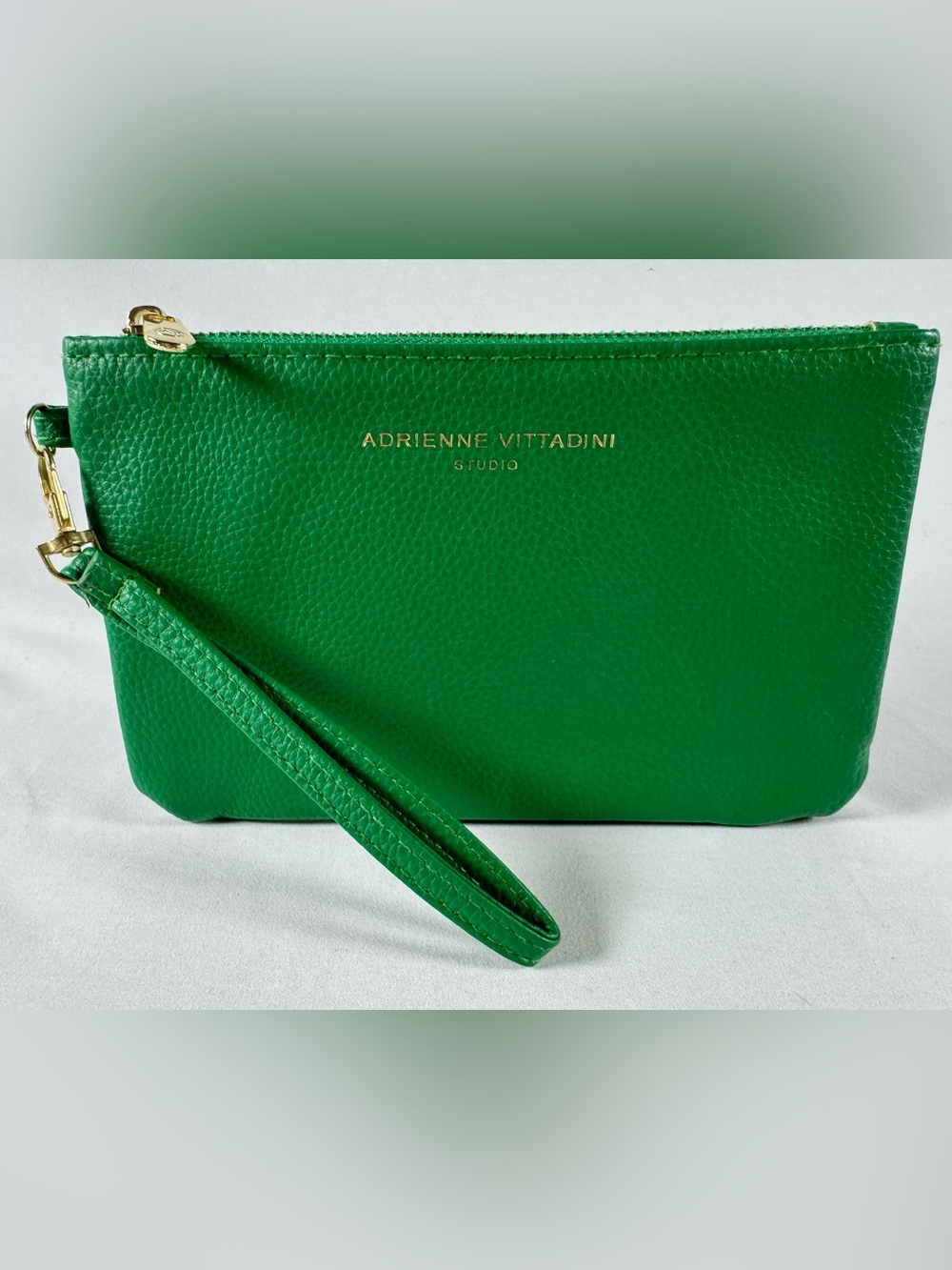 Adrienne Vittadini Emerald Green Leather Wristlet Clutch